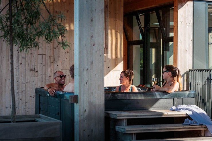 På GSH's tagterrasse er der sauna og spa